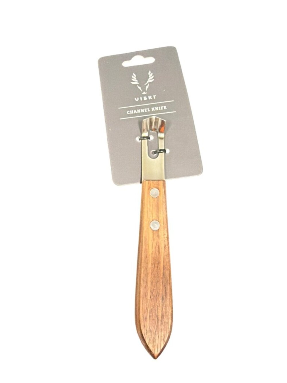 Viski Channel Knife With Riveted Wood Handle For Citrus Garnishes Chef Bar